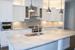 kitchen with accent lights